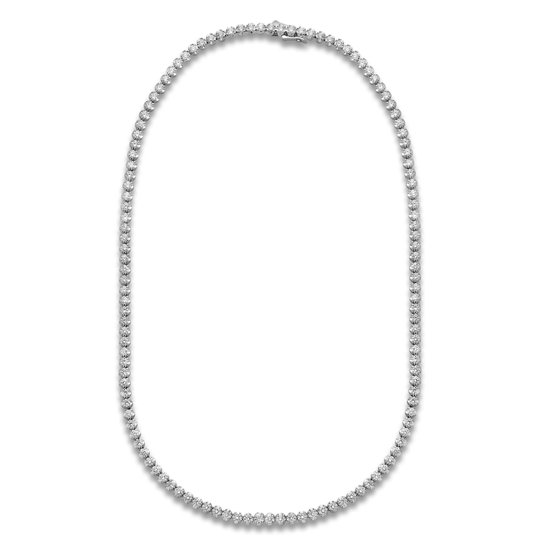 Main Image 2 of Blue Nile X Jared Diamond Tennis Necklace 10 ct tw 14K White Gold 18&quot;