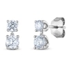 Thumbnail Image 1 of Blue Nile X Jared Diamond Two-Stone Dangle Earrings 1 ct tw 14K White Gold