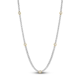 Blue Nile X Jared Oval & Round-Cut Diamond Tennis Necklace 6 ct tw 14K Two-Tone Gold 18&quot;