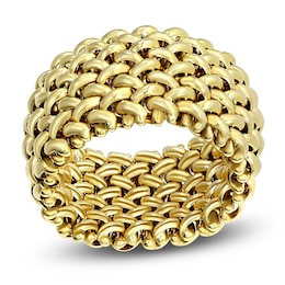 Italia D'Oro Woven Riso Link Ring 14K Yellow Gold