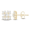 Thumbnail Image 1 of Baguette & Round-Cut Lab-Created Diamond Starburst Stud Earrings 1 ct tw 14K Yellow Gold