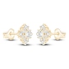 Thumbnail Image 2 of Baguette & Round-Cut Lab-Created Diamond Starburst Stud Earrings 1 ct tw 14K Yellow Gold