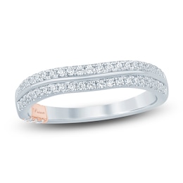 Pnina Tornai Diamond Two-Row Curved Wedding Band 1/3 ct tw 14K White Gold