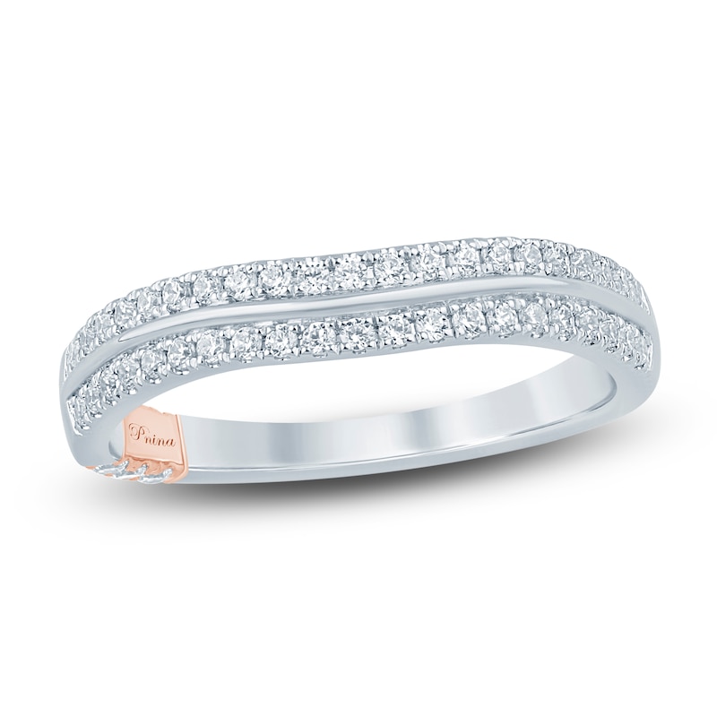 Main Image 1 of Pnina Tornai Diamond Two-Row Curved Wedding Band 1/3 ct tw 14K White Gold