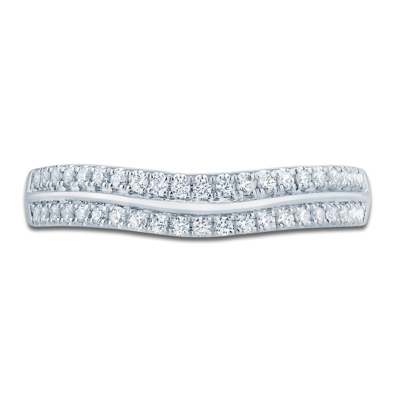 Main Image 3 of Pnina Tornai Diamond Two-Row Curved Wedding Band 1/3 ct tw 14K White Gold