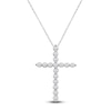 Thumbnail Image 1 of Lab-Created Diamond Cross Necklace 1/2 ct tw 14K White Gold 18&quot;