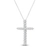 Thumbnail Image 2 of Lab-Created Diamond Cross Necklace 1/2 ct tw 14K White Gold 18&quot;