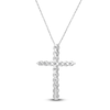 Thumbnail Image 4 of Lab-Created Diamond Cross Necklace 1/2 ct tw 14K White Gold 18&quot;