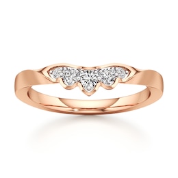 J'Lure Lab-Created Diamond Scalloped Wedding Band 1/5 ct tw 18K Rose Gold