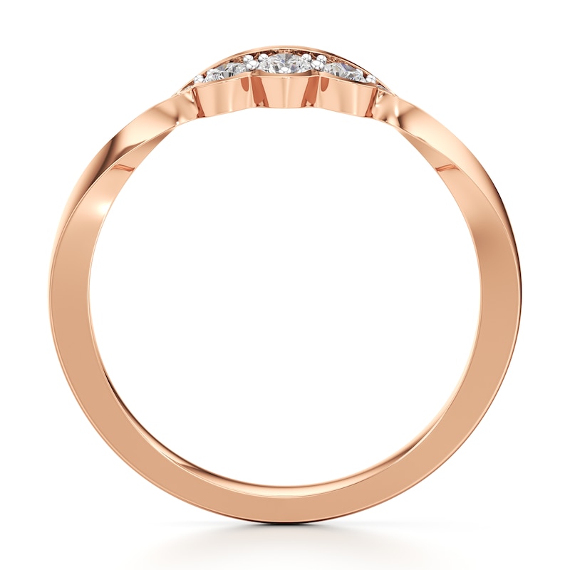 Main Image 2 of J'Lure Lab-Created Diamond Scalloped Wedding Band 1/5 ct tw 18K Rose Gold