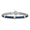 Thumbnail Image 1 of Baraka Men's Layered Cord Diamond Bracelet 1/10 ct tw Stainless Steel, Blue Ion Plating & 18K Yellow Gold 7.75&quot;