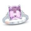 Thumbnail Image 1 of Pnina Tornai Rectangle-Cut Light Natural Amethyst & Diamond Engagement Ring 5/8 ct tw 14K White Gold