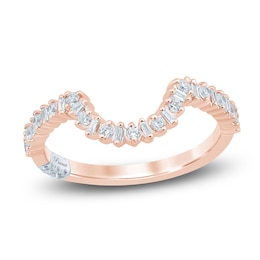 Pnina Tornai Baguette & Round-Cut Diamond Contour Anniversary Ring 1/3 ct tw 14K Rose Gold