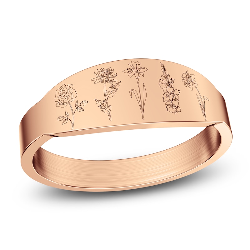 Main Image 1 of Birth Flowers Ring 14K Rose Gold