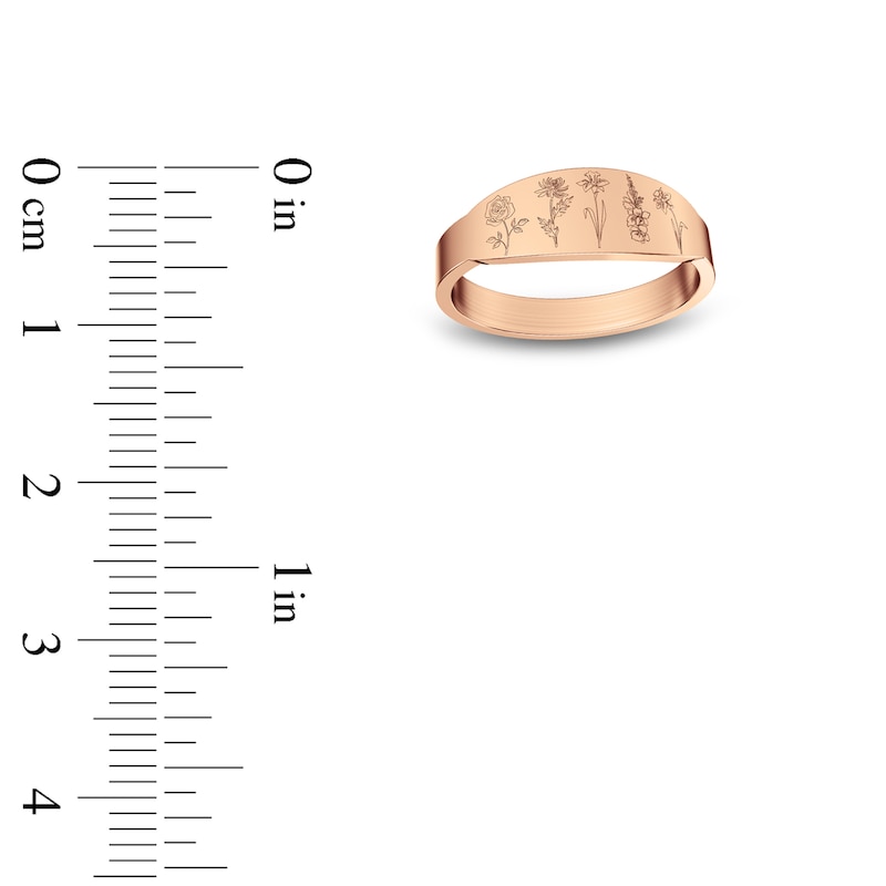 Main Image 5 of Birth Flowers Ring 14K Rose Gold