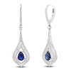 Thumbnail Image 2 of Pear-Shaped Natural Blue Sapphire & Diamond Chandelier Earrings 1 ct tw 18K White Gold