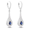 Thumbnail Image 3 of Pear-Shaped Natural Blue Sapphire & Diamond Chandelier Earrings 1 ct tw 18K White Gold