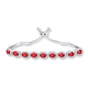 Thumbnail Image 1 of Lab-Created Ruby Bolo Bracelet Sterling Silver