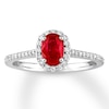 Thumbnail Image 0 of Natural Ruby Ring 1/4 ct tw Diamonds 14K White Gold