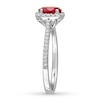 Thumbnail Image 2 of Natural Ruby Ring 1/4 ct tw Diamonds 14K White Gold