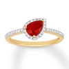 Thumbnail Image 0 of Natural Ruby Ring 1/5 ct tw Diamonds 14K Yellow Gold