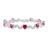 Thumbnail Image 1 of Heart Bracelet Lab-Created Rubies Sterling Silver