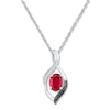 Thumbnail Image 1 of Lab-Created Ruby Necklace 1/15 ct tw Diamonds 10K White Gold