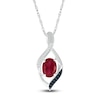 Thumbnail Image 2 of Lab-Created Ruby Necklace 1/15 ct tw Diamonds 10K White Gold