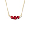 Thumbnail Image 1 of Lab-Created Ruby Necklace Diamond Accents 10K Yellow Gold