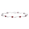 Thumbnail Image 0 of Ruby Bracelet Diamond Accents 10K White Gold