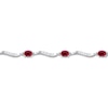 Thumbnail Image 1 of Ruby Bracelet Diamond Accents 10K White Gold