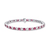 Thumbnail Image 0 of Lab-Created Ruby Tennis Bracelet Lab-Created Sapphires Sterling Silver