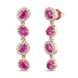 Le Vian Natural Ruby Earrings 1/3 ct tw Diamonds 14K Strawberry Gold