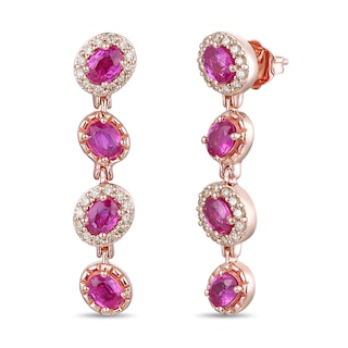 Le Vian Natural Ruby Earrings 1/3 ct tw Diamonds 14K Strawberry Gold ...