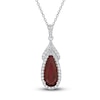 Thumbnail Image 1 of Lab-Created Ruby & White Lab-Created Sapphire Necklace Sterling Silver