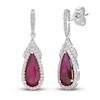 Thumbnail Image 0 of Lab-Created Ruby & White Lab-Created Sapphire Earrings Sterling Silver