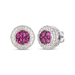 Le Vian Natural Ruby Stud Earrings 1/2 ct tw Diamonds 14K Vanilla Gold