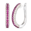 Thumbnail Image 0 of Le Vian Natural Ruby Hoop Earrings 7/8 ct tw Diamonds 14K Vanilla Gold