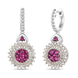 Le Vian Natural Ruby Drop Earrings 7/8 ct tw Diamonds 14K Vanilla Gold