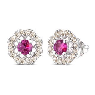 Le Vian Natural Ruby Stud Earrings 1/3 ct tw Diamonds 14K Vanilla Gold ...