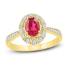 Thumbnail Image 1 of Lab-Created Ruby & Lab-Created Sapphire Ring 10K Yellow Gold