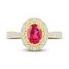 Thumbnail Image 2 of Lab-Created Ruby & Lab-Created Sapphire Ring 10K Yellow Gold