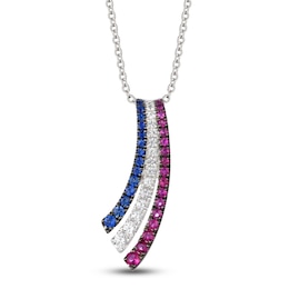 Le Vian Natural Sapphire & Natural Ruby Necklace 14K Vanilla Gold