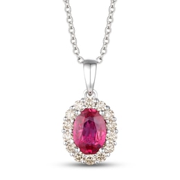 Le Vian Natural Ruby Necklace 1/4 ct tw Diamonds 14K Vanilla Gold