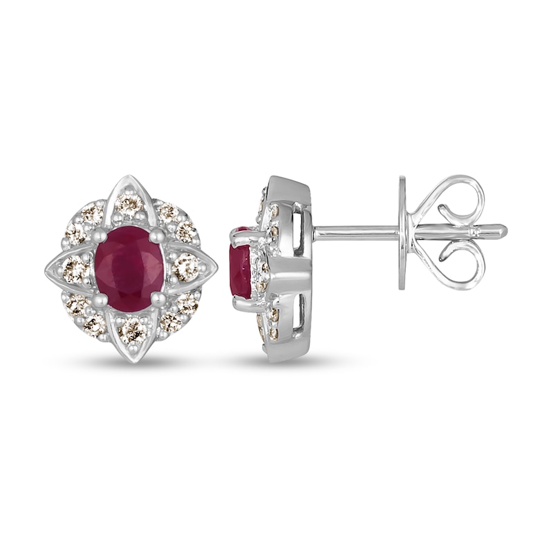 Main Image 2 of Le Vian Natural Ruby Earrings 1/4 ct tw Diamonds 14K Vanilla Gold