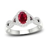 Thumbnail Image 1 of Lab-Created Ruby & White Lab-Created Sapphire Ring 10K White Gold