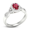 Thumbnail Image 2 of Lab-Created Ruby & White Lab-Created Sapphire Ring 10K White Gold