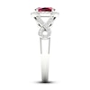 Thumbnail Image 3 of Lab-Created Ruby & White Lab-Created Sapphire Ring 10K White Gold