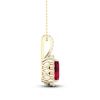 Thumbnail Image 3 of Lab-Created Ruby & White Lab-Created Sapphire Necklace 10K Yellow Gold 18&quot;