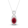 Thumbnail Image 1 of Lab-Created Ruby & White Lab-Created Sapphire Necklace 10K White Gold 18&quot;